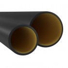 Двустенная труба ПНД жесткая для кабельной канализации д.160мм, SN6, 750Н,  6м, цвет черный DKC 160916A-6K