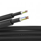 Электротруба ПНД гибкая гофр. д.16мм, цвет черный, с кабелем ВВГнг(А)-LS 3х1,5мм² РЭК "ГОСТ+", 50м DKC 7L71650