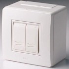 Коробка в сборе с 2-клавишным выключателем, белая DKC 10001