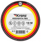 Kranz KR-09-2004 ∙ Изолента ПВХ KRANZ 0.13х15 мм, 10 м, красная (10 шт./уп.) ∙ кратно 10 рулон