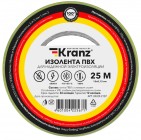 Kranz KR-09-2107 ∙ Изолента ПВХ KRANZ 0.13х15 мм, 25 м, желто-зеленая (5 шт./уп.) ∙ кратно 5 рулон