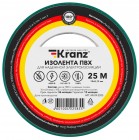 Kranz KR-09-2203 ∙ Изолента ПВХ KRANZ 0.13х19 мм, 25 м, зеленая (5 шт./уп.) ∙ кратно 5 рулон