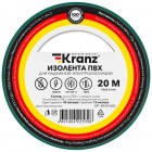 Kranz KR-09-2603 ∙ Изолента ПВХ KRANZ 0.13х15 мм, 20 м, зеленая (10 шт./уп.) ∙ кратно 10 рулон