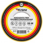 Kranz KR-09-2807 ∙ Изолента ПВХ KRANZ профессиональная, 0.18х19 мм, 20 м, желто-зеленая (10 шт./уп.) ∙ кратно 10 шт
