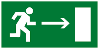 ЗнакПром Знак E03 Направление к эвакуационному выходу направо (Пленка 150х300 мм)
