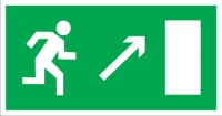 ЗнакПром Знак E05 Направление к эвакуационному выходу направо вверх (Пластик ФЭС-24 150х300х2 мм)