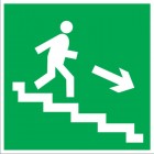 ЗнакПром Знак E13 Направление к эвакуационному выходу по лестнице вниз (Пластик ФЭС-24 200х200х2 мм)