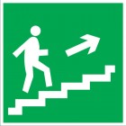 ЗнакПром Знак E15 Направление к эвакуационному выходу по лестнице вверх (правосторонний) (Пленка 200х200 мм)