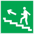 ЗнакПром Знак E16 Направление к эвакуационному выходу по лестнице вверх (левосторонний) (Пленка 200х200 мм)
