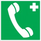 ЗнакПром Знак EC06 Телефон связи с медицинским пунктом (скорой медицинской помощью) (Пластик ФЭС-24 200х200х2 мм)