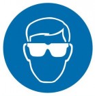 ЗнакПром Знак M01 Работать в защитных очках (Пластик ФОТОЛЮМ ГОСТ 200х200х2 мм)