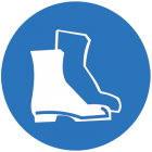 ЗнакПром Знак M05 Работать в защитной обуви (Пластик ФЭС-24 200х200х2 мм)