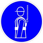 ЗнакПром Знак M09 Работать в защитном страховочном поясе (Пластик ФЭС-24 200х200х2 мм)