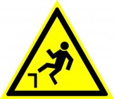 ЗнакПром Знак W15 Возможность падения с высоты (Пластик ФЭС-24 200х200х2 мм)