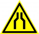 ЗнакПром Знак W30 Сужение проезда (Пластик ФЭС-24 200х200х2 мм)